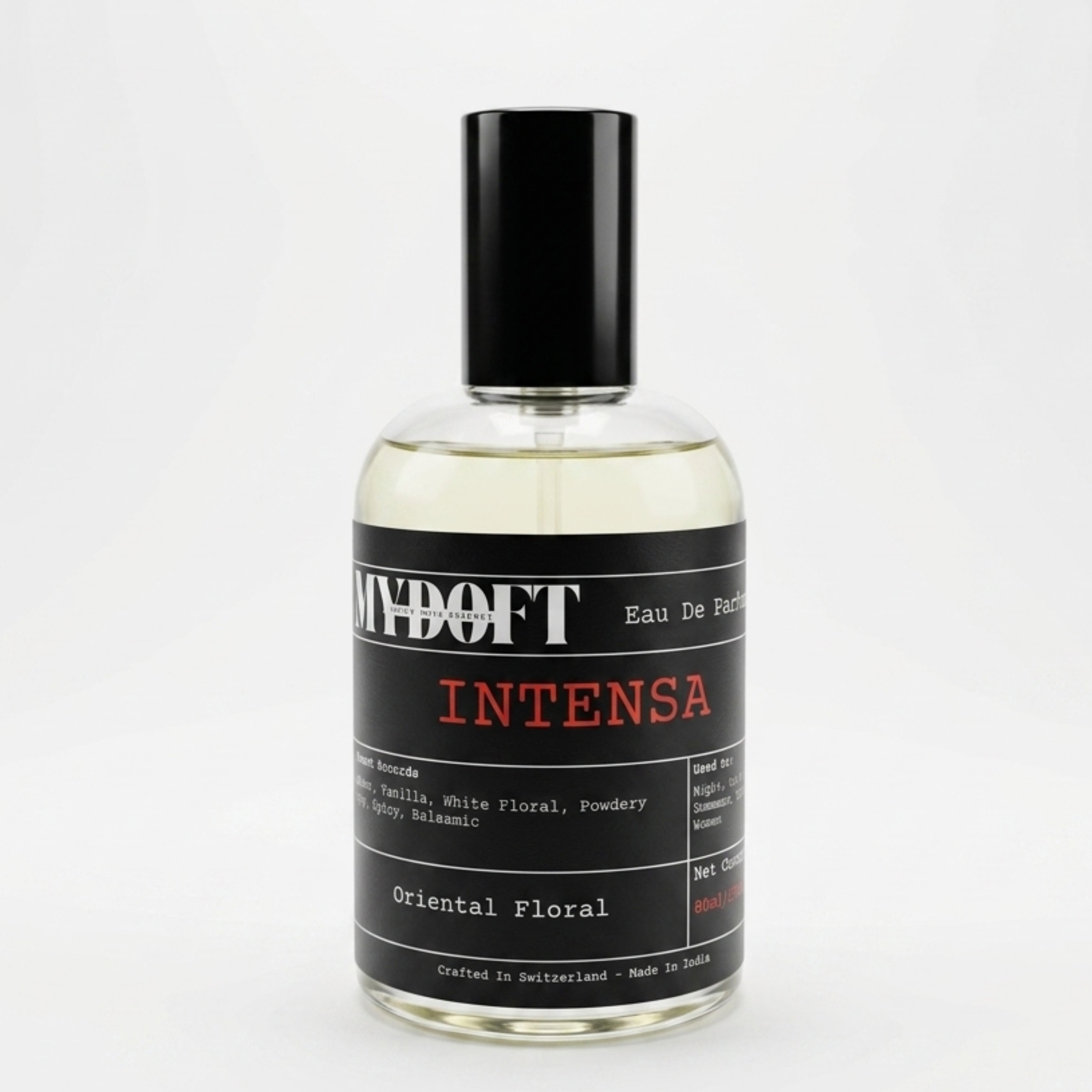 MYDOFT Intensa | Eau De Parfum | Oriental Floral Amber Vanilla Perfume with White Floral, Powdery & Warm Spicy Notes |  Women