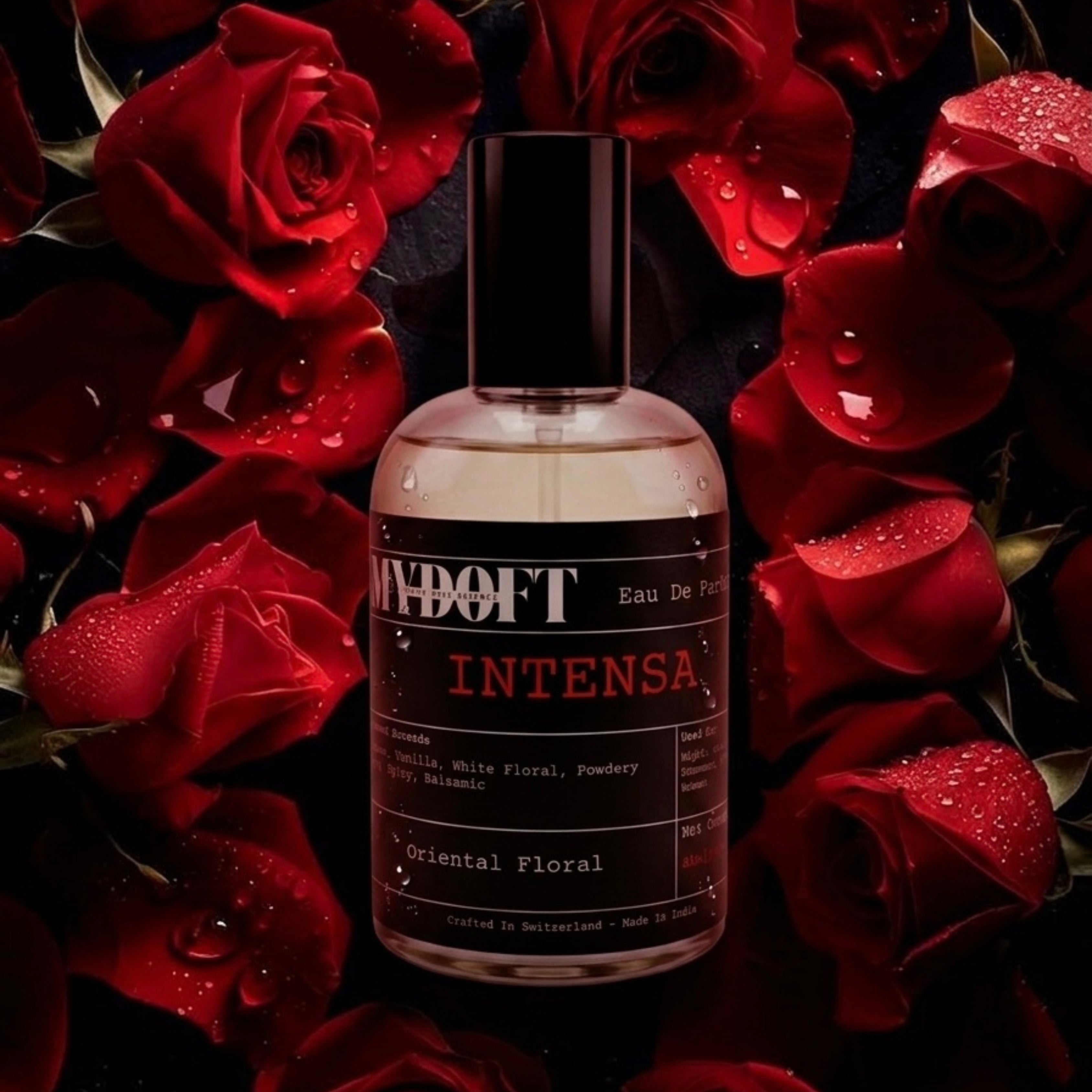 MYDOFT Intensa | Eau De Parfum | Oriental Floral Amber Vanilla Perfume with White Floral, Powdery & Warm Spicy Notes |  Women