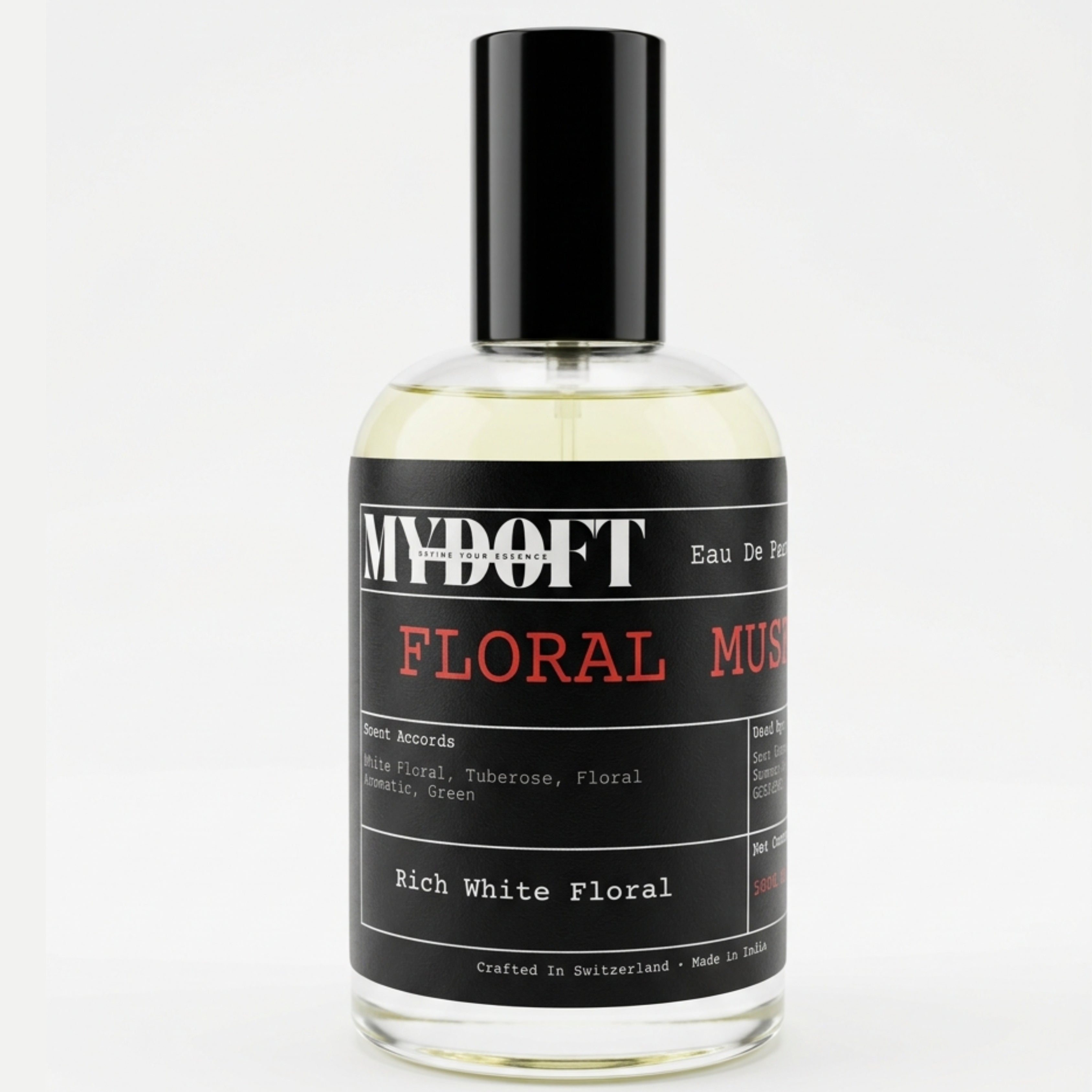 MYDOFT Floral Muse | Eau De Parfum | White Floral Tuberose Perfume with Green & Soft Animalic Notes | Women