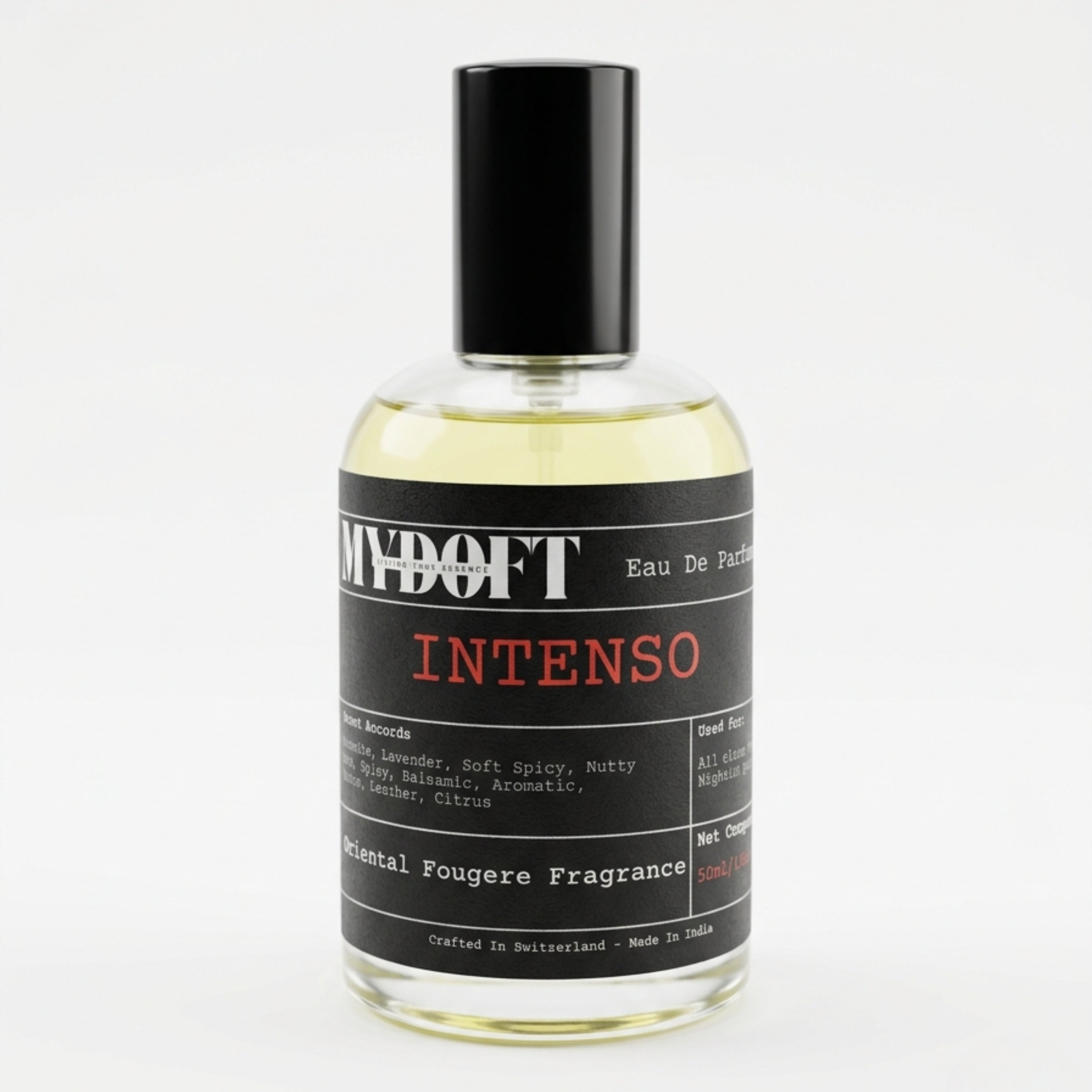 MYDOFT Intenso | Eau De Parfum | Oriental Fougère Vanilla Sweet Warm Spicy Perfume with Lavender & Balsamic Notes | Men