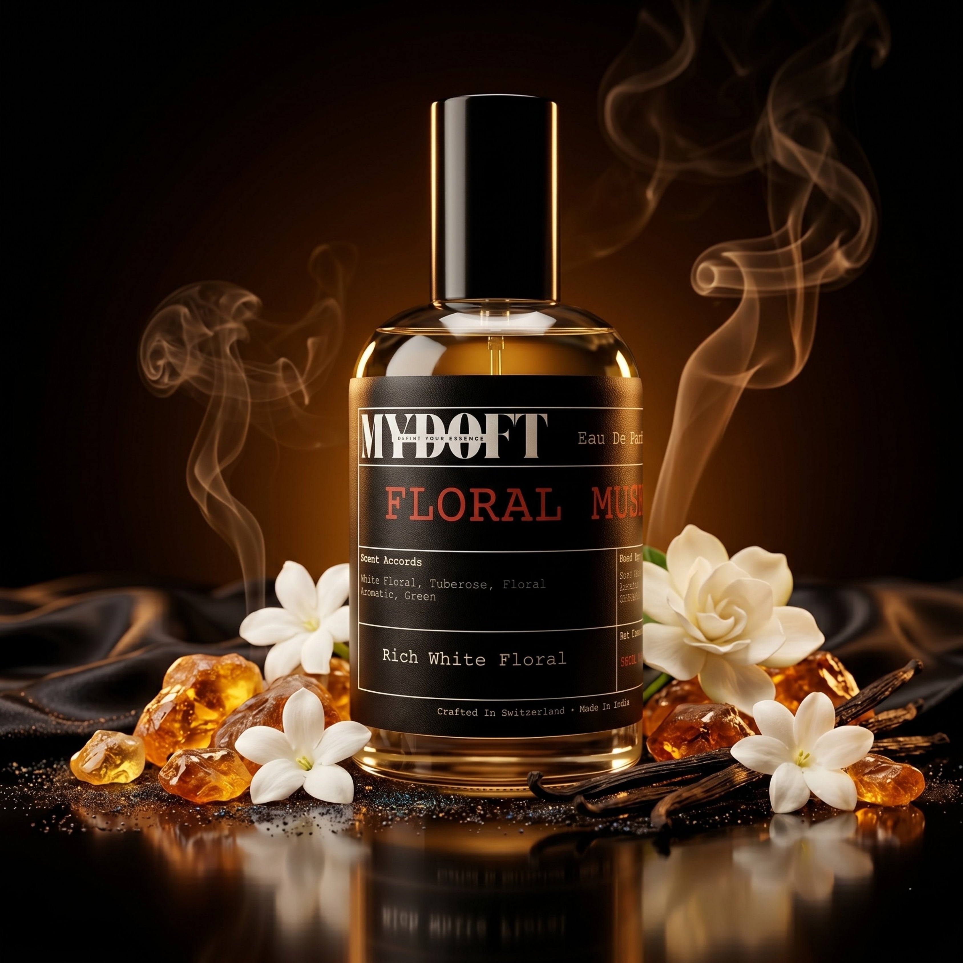 MYDOFT Floral Muse | Eau De Parfum | White Floral Tuberose Perfume with Green & Soft Animalic Notes | Women