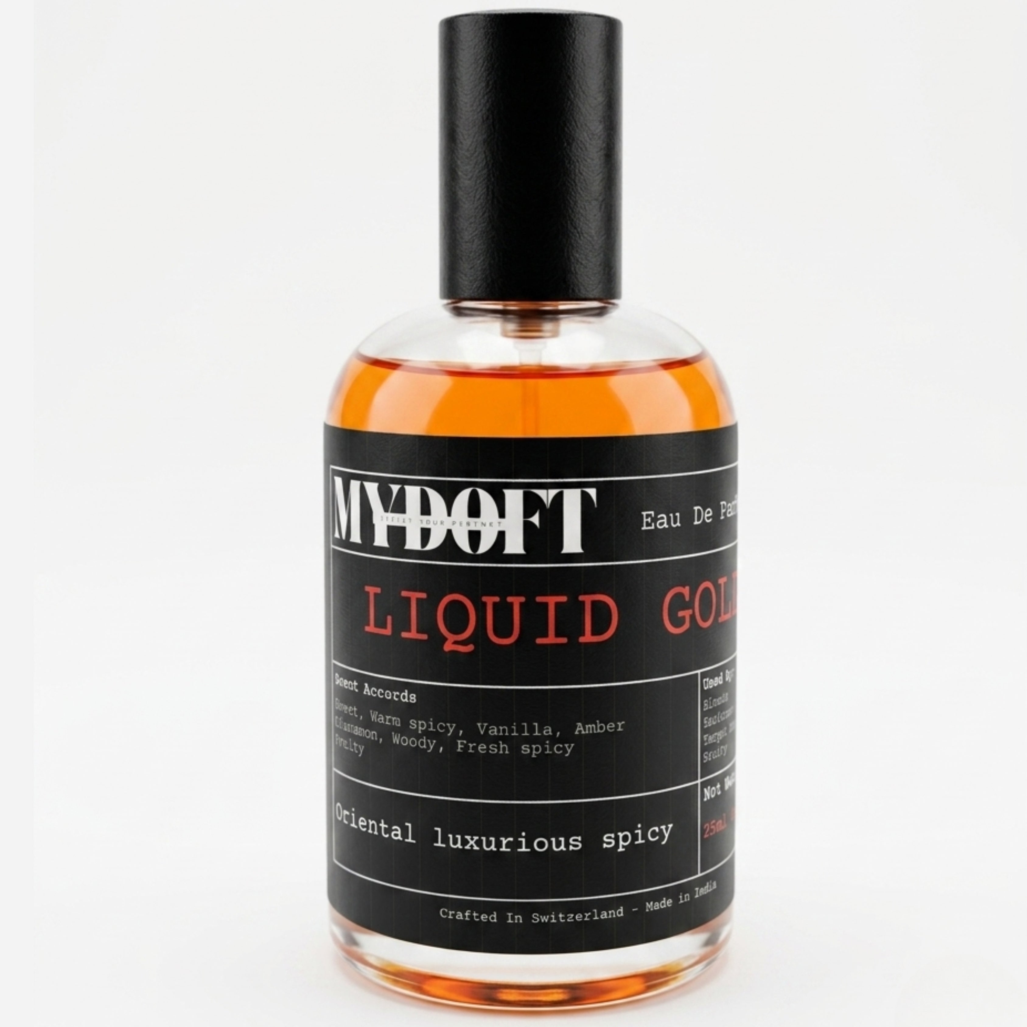 MYDOFT Liquid Gold | Eau De Parfum | Sweet Warm Spicy Vanilla Amber Perfume | Unisex