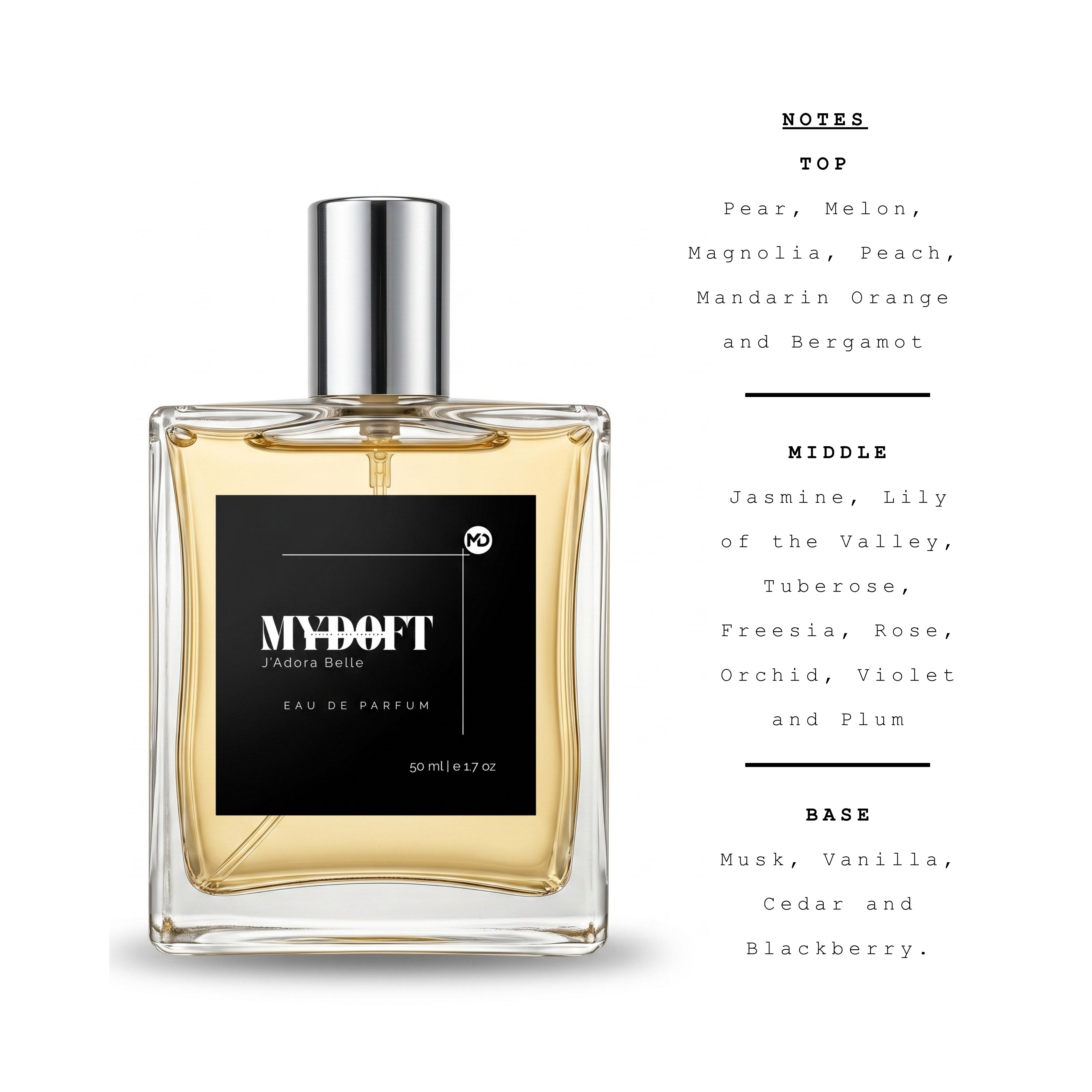 MYDOFT J'ADORE BELLE | EDP | Inspired By J'adore from Dior | Women | 50 ml