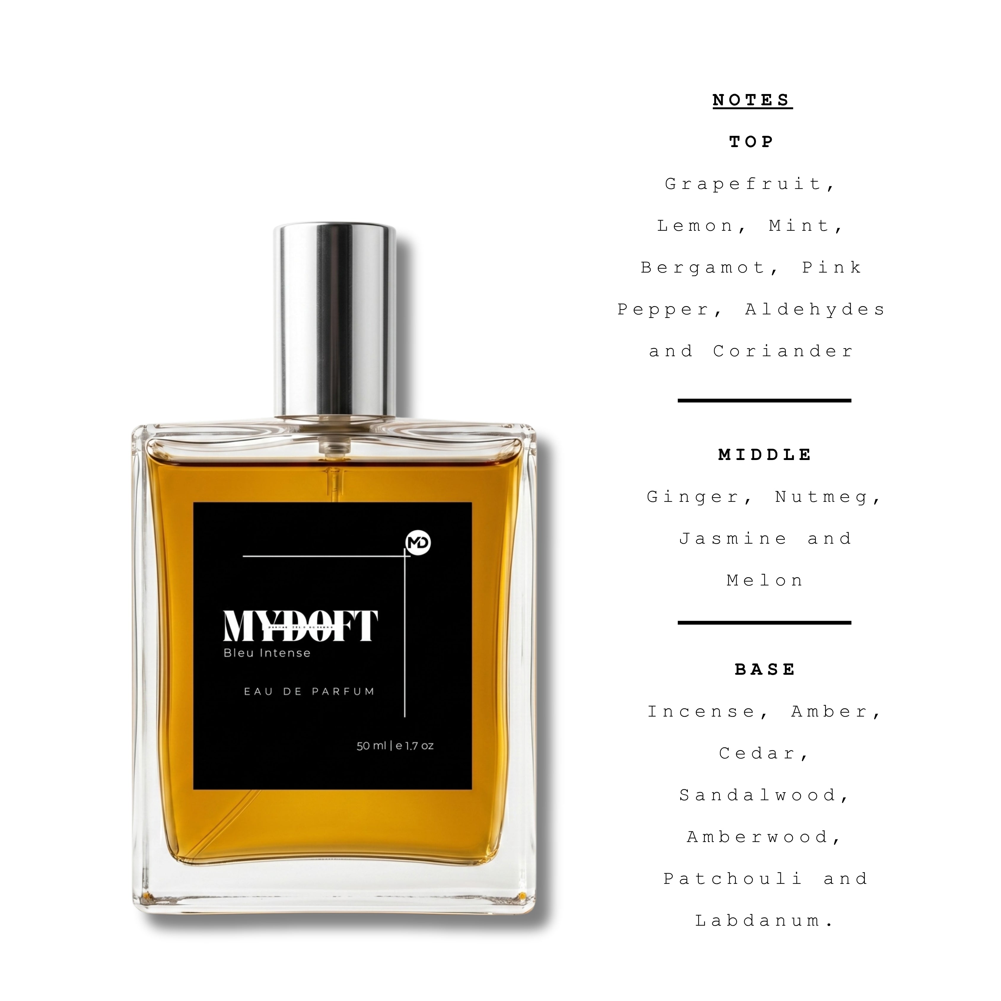 MYDOFT Bleu Intense | EDP | Inspired by Bleu de Chanel EDP | Men | 50 ml